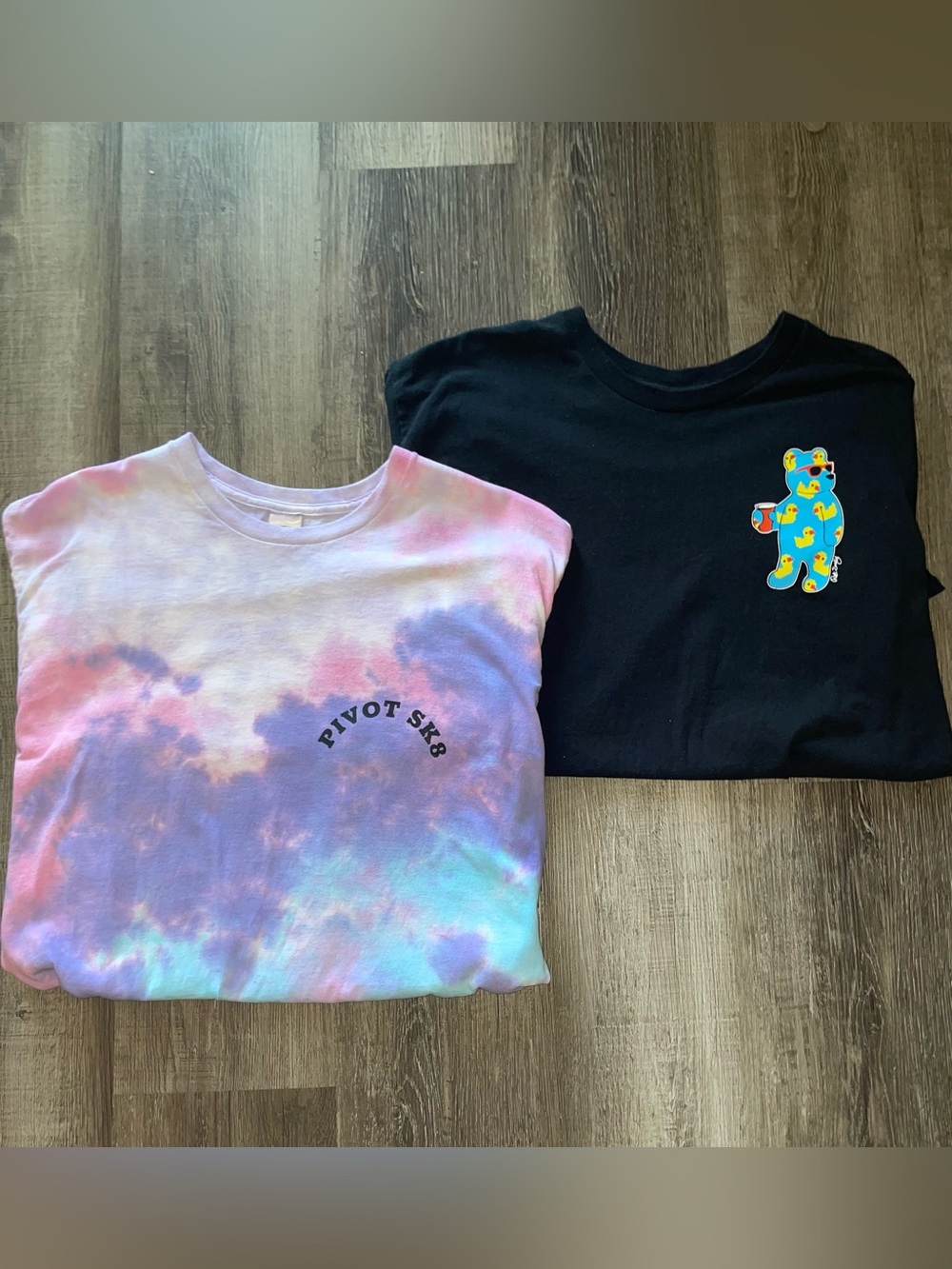 riot society Black Graphic Tee + Pastel Tie-Dye Short Sleeve bundle